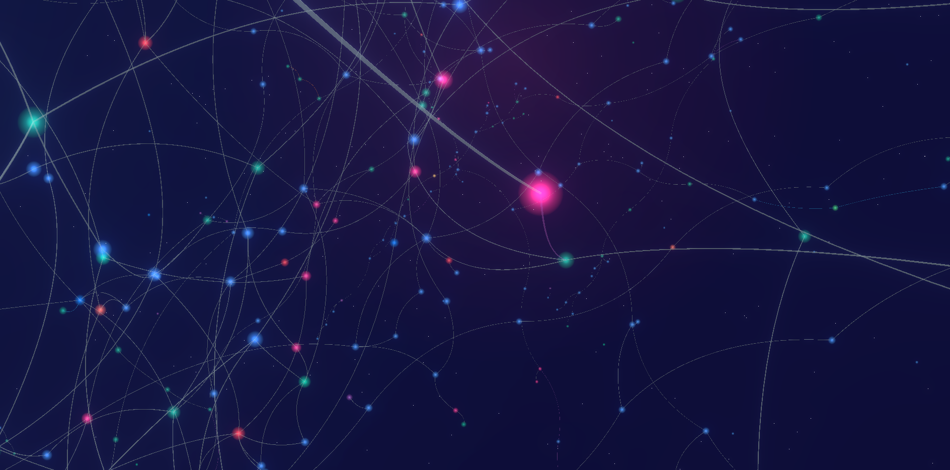 Interactive 3D knowledge graph — memories as a glowing galaxy